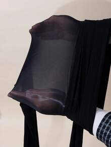 1 Paar Damen Schwarze Pferdöl Strumpfhose mit reflektierender Oberfläche, schlankende Optik, glatte und glänzende schwarze Strumpfhose für Frühling/Sommer, Große Größen - Schwarz - Übersicht 6