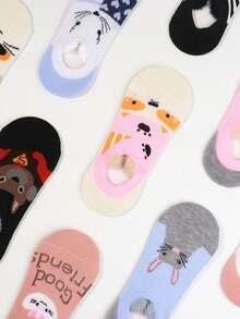 Pantis Invisibles Para Mujeres Con Pequeñas Orejas Y Diseño De Dibujos Animados, Calcetines Adorables Para Chicas - Multicolor - Ver 8