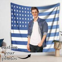 1件可定制个性化挂毯，可添加照片和文字，适用于生日、婚礼、万圣节、圣诞节、派对、父亲节/母亲节、家居装饰、卧室装饰、宿舍装饰和返校季。 - 彩色 - 查看 6