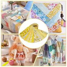 40pcs Yellow Floral Cotton Fabric Patchwork Roll 2.5x19.69 Inch Quilting Strips For DIY Crafts - Yellow - View 8