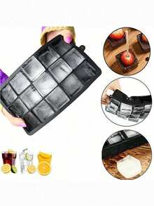 1 Khuôn làm đá viên vuông bằng silicon, dễ tháo rời bằng silicon chống dính, khay làm đá viên 15 ô dễ sử dụng, dùng cho tủ lạnh, khuôn làm đá viên nhiều ô để làm đồ uống, đá viên cocktail và cà phê, thích hợp cho gia đình, tiệc tại quán bar, cung cấp đá viên trong suốt đồng đều, tiện ích nhà bếp thiết yếu, phụ kiện nhà bếp - Nhiều màu - Xem 2