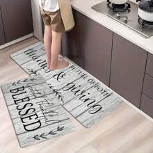 1/2 Pieces Stylish Monogrammed Kitchen Mat, Soft And Comfortable Mat, Non-Slip Kitchen Rug Set For Kitchen, Living Room, Bedroom, Kitchen Hallway, Laundry Room, Machine Washable Rug. Hot