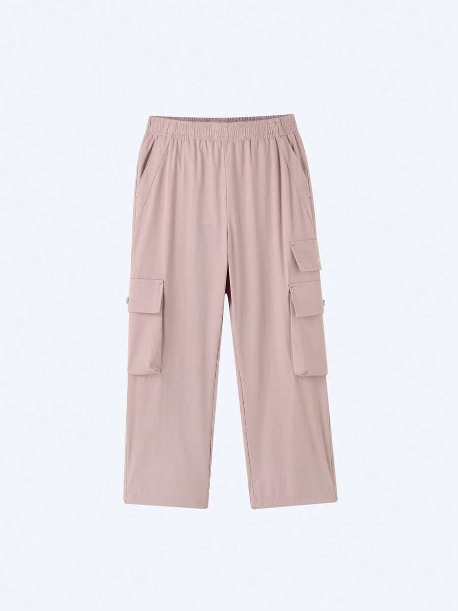 Annil Children's Clothing: Girls, Boys, Adults, Woven Long Pants, Work Pants, Summer - Pink - View 1