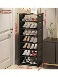 رف أحذية بسيط قطعة واحدة، ممر المنزل المتعدد الطبقات منظم للتخزين، خزانة أحذية عصرية عمودية، مقاومة للغبار، للممر أو الخزانة أو السكن الجامعي أو الشقة، موفر للمساحة، سعة كبيرة متعدد الوظائف