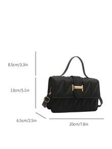 Women's New Stone Texture Fashion Crossbody Bag, Vintage Small Square Handbag, Spring/Summer - Black - View 8