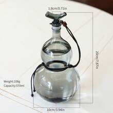 1 pezzo Brocca per vino in vetro vintage a forma di zucca, tazza per vino in pregiato vetro borosilicato con intagli, set da alcolici di stile cinese