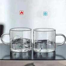 12/6/4/2pcs Set Transparent Glass Tea Cups With Handles, Heat-Resistant, Multipurpose Small Elegant Coffee Cups, Suitable For Coffee, Wine, Beer, Cocktail, Juice, Office, Restaurant, Gifts, 100ML Small Tea Cups (Excluding Cup Holder) - White - View 3