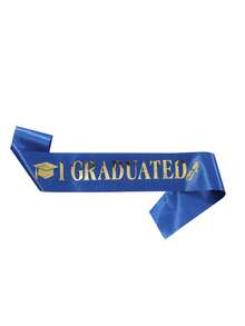 Graduation Shoulder Strap Sash - Honorary Ceremony Belt For Preschool & Kindergarten Grads, Polyester Etiquette Belt With Colorful Lettering & Cap Design, Graduation Decorations