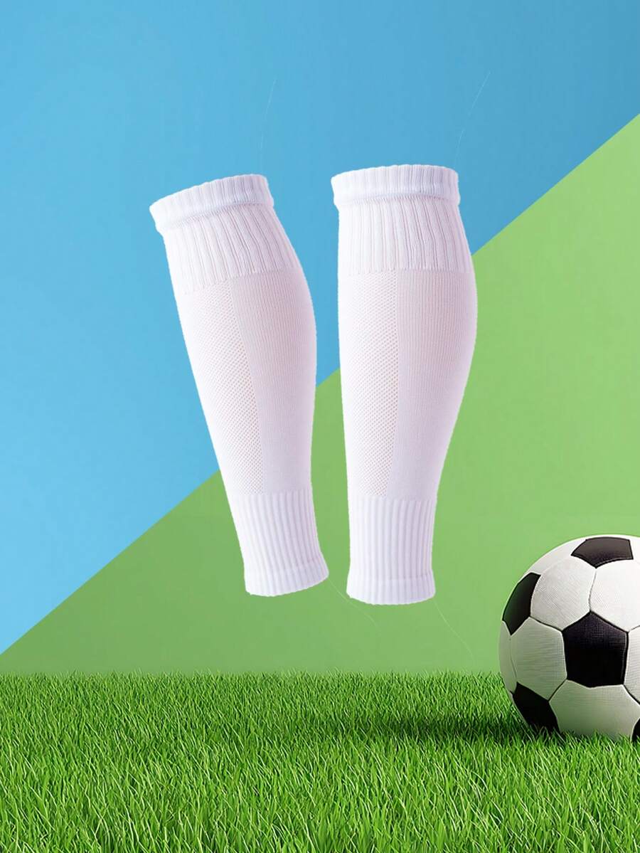 1 par de cubrepantalones protectores sólidos para atletismo de fútbol