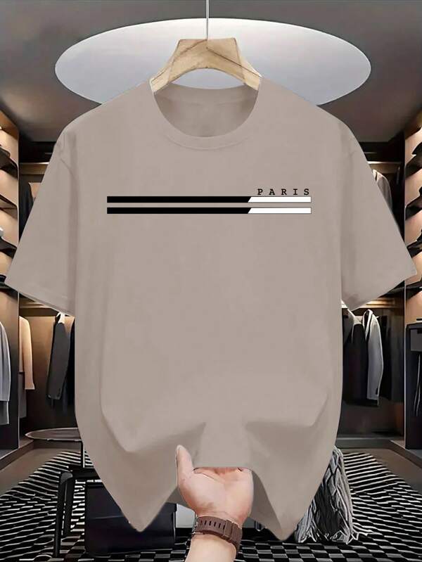 Men Fashion Vibrant California Graphic Print Crew Neck T-Shirt - Breathable, Soft, Short Sleeve, Casual, Outdoor Wear - Casual Creative Tops For Men