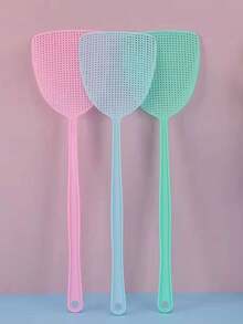 1/3 件随机颜色塑料苍蝇拍，轻巧实用的家用苍蝇拍，适合夏季拍打蚊子和苍蝇，长柄，灵活柔软，方便击打昆虫，返校必备，非常适合万圣节、圣诞节和礼物