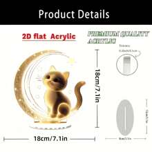 1 Stück 2D Acryl Katzen Figur, nicht elektrische Heim-/Bürodekoration, charmante Acryl Katzen Tischaufstellung, geeignet für Schlafzimmer, Büro, Wohnzimmer, perfektes Geschenk für Freunde