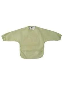 1pc Soft PU Long-Sleeved Waterproof Feeding Bib, Baby Bibs Plain Color, Long Sleeve Feeding Bib, Reverse Wear, Solid Color, Smock For Baby And Toddler Bib Suit