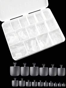 550/600 Pcs Transparent Square Shape Longer And Wider Square Toenails Matte Full Cover Large Toenail Tips With Pre-Shaped For Easy Sizing Fit For Women And Men Decor The Break Nails - Clear - View 9
