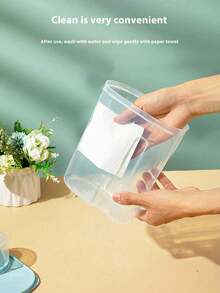 PETSIN 1pc Plastic Pet Food Sealed Food Storage Bin, Snack Can, Food Storage Box - Pink - View 7