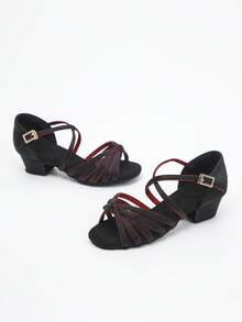 1 Pair New Fashion Classic Low Heel Soft Bottom Latin Dance Shoes For Girls And Children