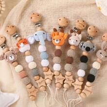 1 szt. personalizowany silikonowo-drewniany wisiorek w kształcie głowy zwierzęcia, dodatek DIY do toreb, plecaków, breloków, naszyjników, dekoracji, funkcja antyzaginieniowy, odpowiedni na jesień/zimę, błyszczy na festiwalach i na powrót do szkoły