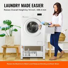 Heavy Duty Laundry Pedestal With Storage Shelf Washer And Dryer Base Stand Platform Universal Fit 299kg Capacity Steel Multi-Functional Base For Washing Machine - White - View 3