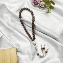 1pc/2pcs/4pcs 33pcs 10mm Wooden Islamic Prayer Beads Rosary Necklace, Elegant Tasbih For Worship