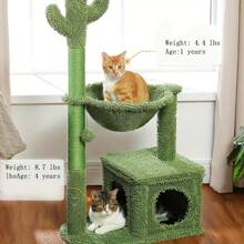 Torre tiragraffi multipiano per gatti, adatta per gatti domestici, casa gioco per gattini con supporto per grattare in sisal, grande per appartamenti, con scala per arrampicata, mobili per animali domestici, giocattoli in peluche per gattini