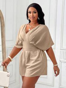 加大码蝙蝠袖褶皱连体衣，假期情人节爱/爱人心 XOXO/亲吻拥抱和亲吻成为我的宝贝/婴儿吻/唇心丘比特/天使