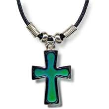 FORGIVEN JEWELRY Mood Cross Necklace Heat Activated Color Change Pendant - As Pic - View 2