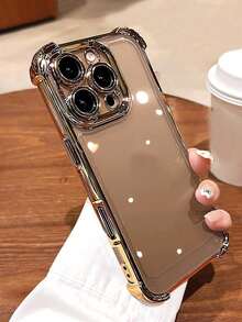 Funda para teléfono Funda para teléfono transparente suave y dorada galvanizada de lujo, compatible con funda para phone 16Pro Max/16/16 Pro/16 Plus, 15/15 Pro Max/15 Pro/15 Plus, 11/12/13/14 Pro Max, XS/11 Pro/11 Pro Max, 12 Pro/12 Pro Max, 13 Pro/13 Pro Max, - Negro - Ver 11