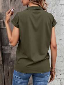 Women T-Shirts - Olive Green - View 4