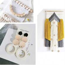 10 piezas/50 piezas/100 piezas/150 piezas/200 piezas Cuentas de madera naturales, cuentas espaciadoras de madera retorcidas redondas para manualidades de joyería DIY, accesorios de artesanía - Multicolor - Ver 5