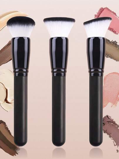 3件套化妆刷套装，包含散粉刷、粉底刷和腮红刷，刷毛柔软，便携易用，适合初学者。化妆刷套装，化妆刷套装，化妆刷套装，全套化妆工具，化妆刷套装，全套化妆工具，化妆刷套装，化妆刷套装，化妆礼盒套装