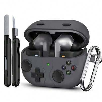 [Con botón de descompresión 3D] Compatible con la funda de Galaxy Buds 3 y compatible con la funda de Galaxy Buds 3 Pro, funda de carcasa de juego clásico compatible con los accesorios de Galaxy Buds 3 Pro con limpieza