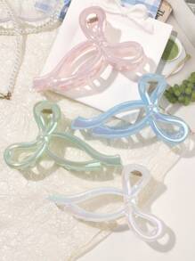 4 件套女孩甜美电镀彩色果冻糖果色丝带蝴蝶结发夹，适合海滩和户外，春夏发夹爪夹发夹发夹发夹发夹，休闲秋冬发饰女士度假装