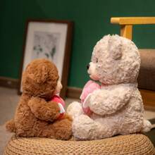 1pc Healing Angel Hugging Heart Teddy Bear Plush Doll, Creative Love Teddy Bear Soft Stuffed Doll, Cute Bear Plush Doll Suitable As Gift For Girlfriend, Birthday, Valentine's Day