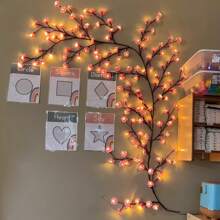 Gnkdfon Cherry LED Tree Branch Lights For Wall,USB Powered Willow Vine Lights Room Decor,Cherry Blossom Willow Vine Twig Decor Garland With 144 LED Lights And Remote,8 Lighting Modes,Vine Tree Decor Nightlight, Suitable For Indoor Atmosphere, Party, Holiday And Gift Ideas
