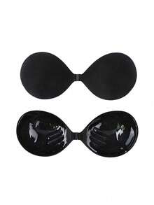 Adhesive Bra 3CM Thickness, Small Chest Backless Strapless Dress Invisible Bra, Reusable Breast Augmentation Bra - Black - View 6