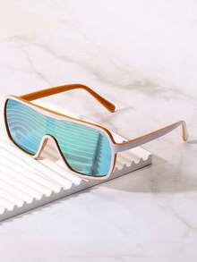 1 Pair Big Frame Fashion Solid Black Sunglasses - Multicolor - View 18