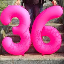 Bóng bay huỳnh quang số 0-9 40 inch, bóng bay số neon màu hồng, thích hợp cho tiệc sinh nhật, tốt nghiệp, đám cưới, kỷ niệm, giáng sinh, năm mới, trang trí tiệc phát sáng, chụp ảnh tự động - Hồng - Xem 10
