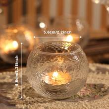 6/12 حامل شموع فوتيف شفاف - حاملات شموع شاي من الزجاج بالجملة ، حاملات شموع صغيرة جذابة كأواني لحفلات الزفاف والخطوبة وأعياد الحمام ، ديكور مركزي للطاولات، ديكور المنزل