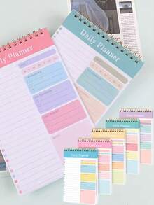 150pcsA To-Do List With Date Noted, Notebook, Spiral Notepad, Daily Plan, Hourly Scheduling Notebook, School Supplies, Stationery,Back To School