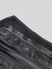 1 szt. Czarna skóra PU Seksowna Plus Size Kobiety Topy Zamek błyskawiczny z przodu Sznurowany Gorset Wieczorna randka Wakacje Urodziny Impreza Codzienny Bez Ramiączek Shapewear Top