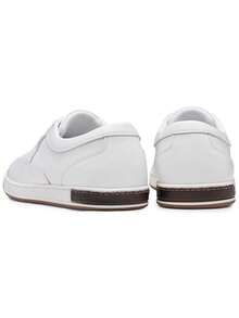 SHOESMALL Men's White Casual Shoes Memory Foam Fashion Sneakers 3 Eyelets Business Dress Sneaker - A81Q06-白色 - 查看 6