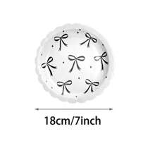 10/20/50/100pcs, Black Bow Plates And Napkins Cups Tableware Sets For Birthday Decorations, Black Birthday Party Supplies Include Straws, Bow Birthday Decorations