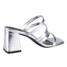 Giày sandal gót vuông BELOVELY - Thiết kế mũi vuông mang lại sự thoải mái, phong cách, hoàn hảo cho những dịp thường ngày hoặc trang trọng - Bạc - Xem 5