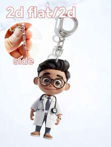 1pc 2D Flat/2D Acrylic 2D Plane Doctor Keychain, Ideal Gift For Doctor Friends, Keychain Pendant Accessory, Christmas Gift For Doctors Bag Charms Car Accessories Teacher Sister Gift Ideas - Multicolor - View 13