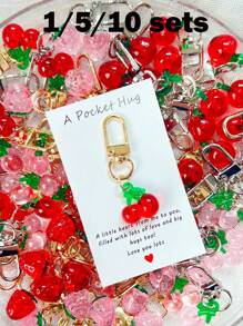 1/5/10 Peças Delicado e Fofo Chaveiro Pendente de Flor, Morango, Cereja, Maçã, Coração, Charme e Acessório da Moda para Bolsa, Presente Ideal para Festa, Natal, Aniversário, Ação de Graças para Mulheres, Decoração DIY de Carteira e Bolsa no Estilo Y2K, Ótimo para Família, Amigos, Professores, Colegas de Classe e Parceiros