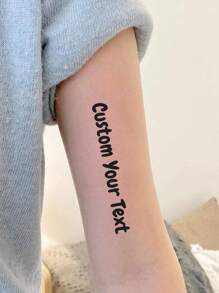 Customized Temporary Tattoo - Text Design, Suitable For Arm And Body Temporary Decoration,Multi-Functional,Ornamental,Letter,Solid Color,Exquisite,Stylish,Vintage,Modern,Colorful,Leisure,Basics,Casual,Soft,Unique,Customized,Personalized,Custom,Ideal Gifts For Her,Girlfriend,Her,Boyfriend,Friends