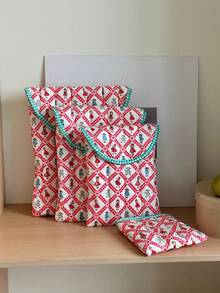 Korean Ins Cotton Computer Bag Soft Puff Princess IPad Bag Embroidered 13 Inch Computer Inner Bag - Multicolor - View 2