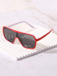 1 Pair Big Frame Fashion Solid Black Sunglasses - Multicolor - View 10