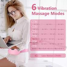 Period Pain Relief Wireless Heating Pad With 6 Heat Levels And Massage Modes, Portable Electric Heating Mat - Pink - View 4