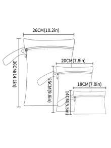 3pcs Reusable Waterproof Wet Dry Bag, Suitable For Travel, Beach, Pool, Baby Items, Yoga, Gym, Can Hold Swimwear Or Wet Clothes